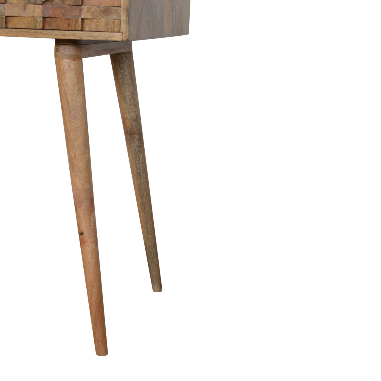 Solid Mango Wood Oak Finished 1 Tile Front Drawer 1 Slot Desk - Image 6