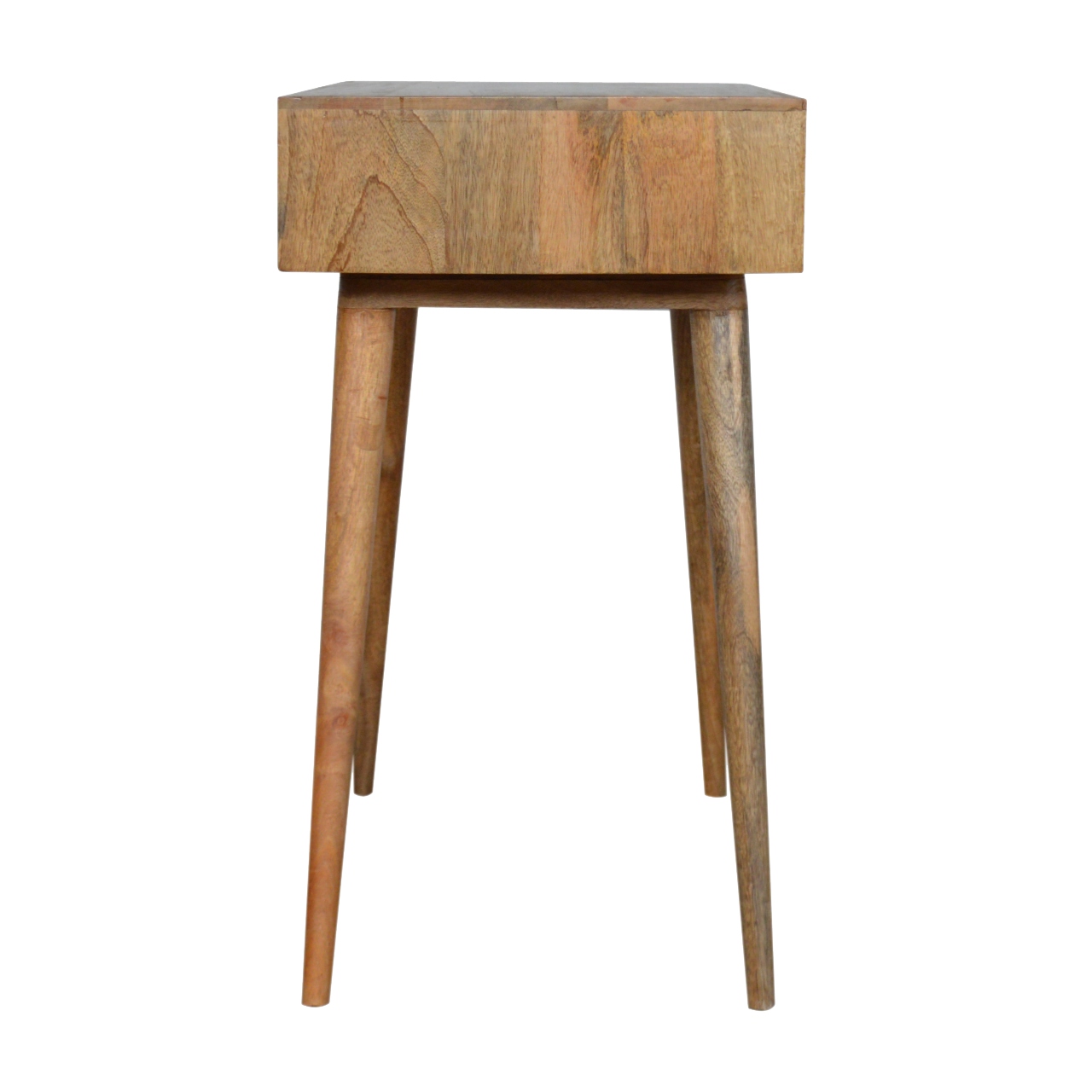 Solid Mango Wood Oak Finished 1 Tile Front Drawer 1 Slot Desk - Image 7