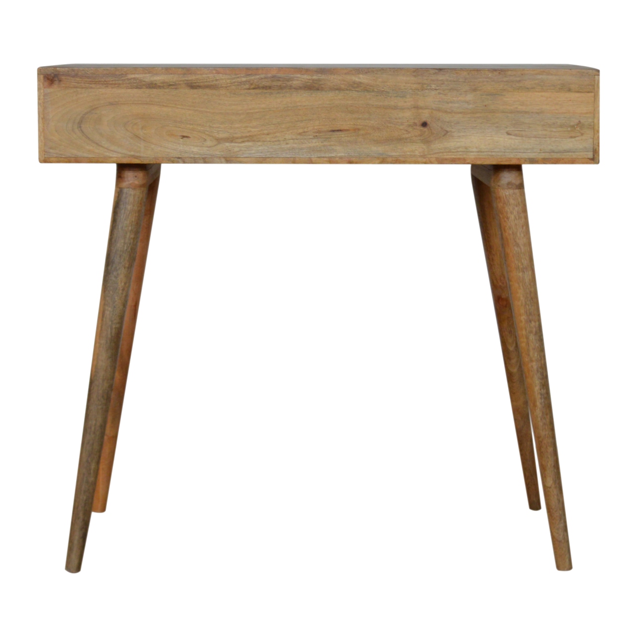 Solid Mango Wood Oak Finished 1 Tile Front Drawer 1 Slot Desk - Image 8