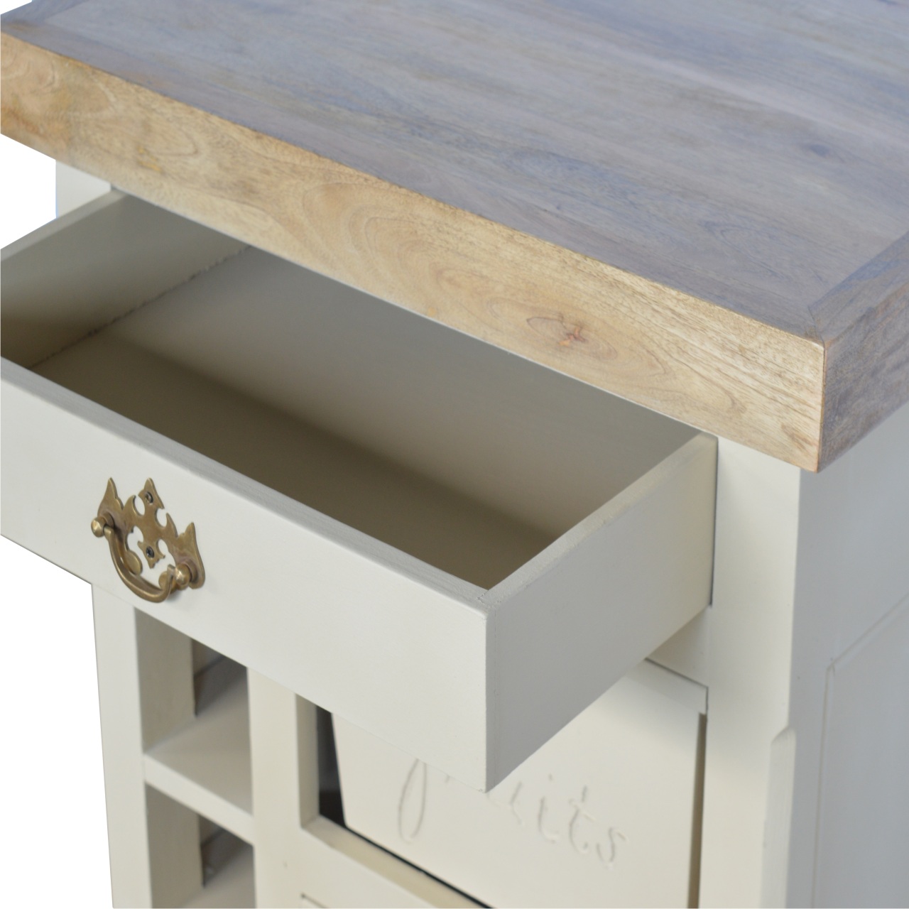 Solid Mango Wood French Style Cream Cabinet - Image 8