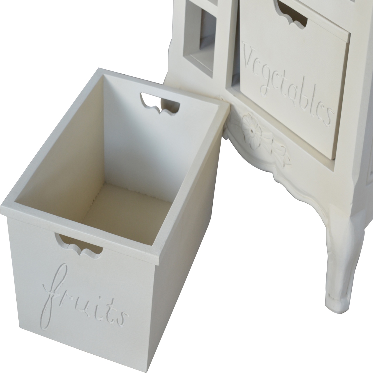 Solid Mango Wood French Style Cream Cabinet - Image 7
