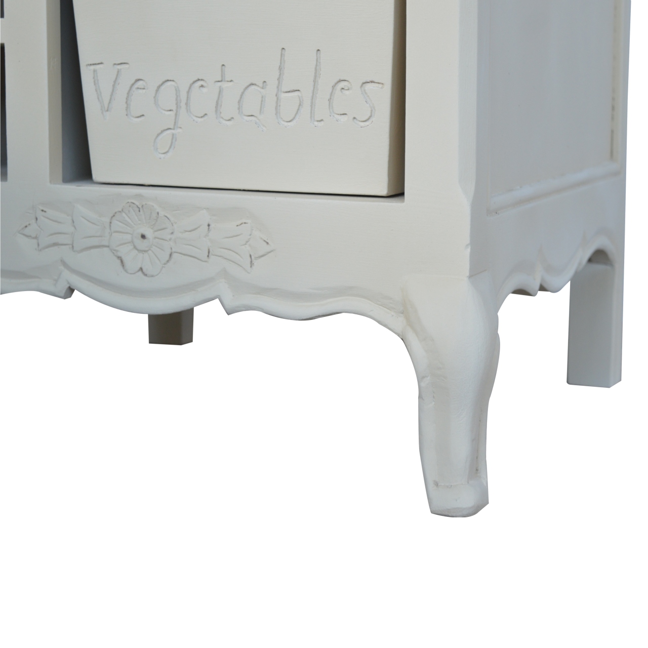 Solid Mango Wood French Style Cream Cabinet - Image 5
