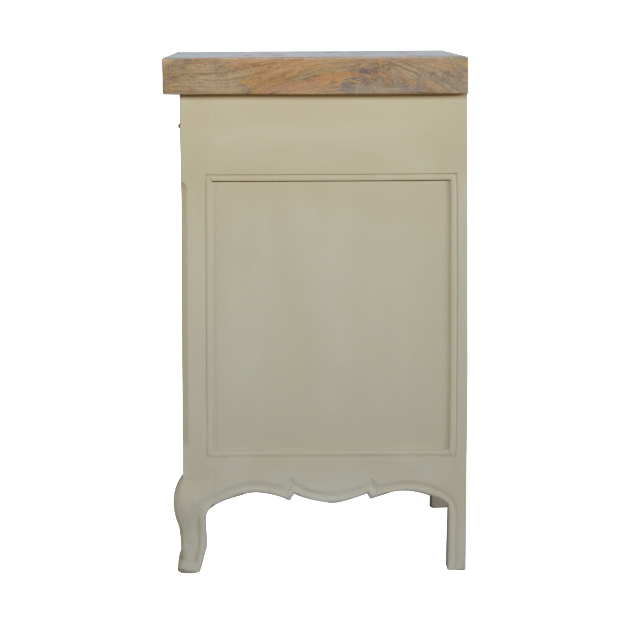 Solid Mango Wood French Style Cream Cabinet - Image 4
