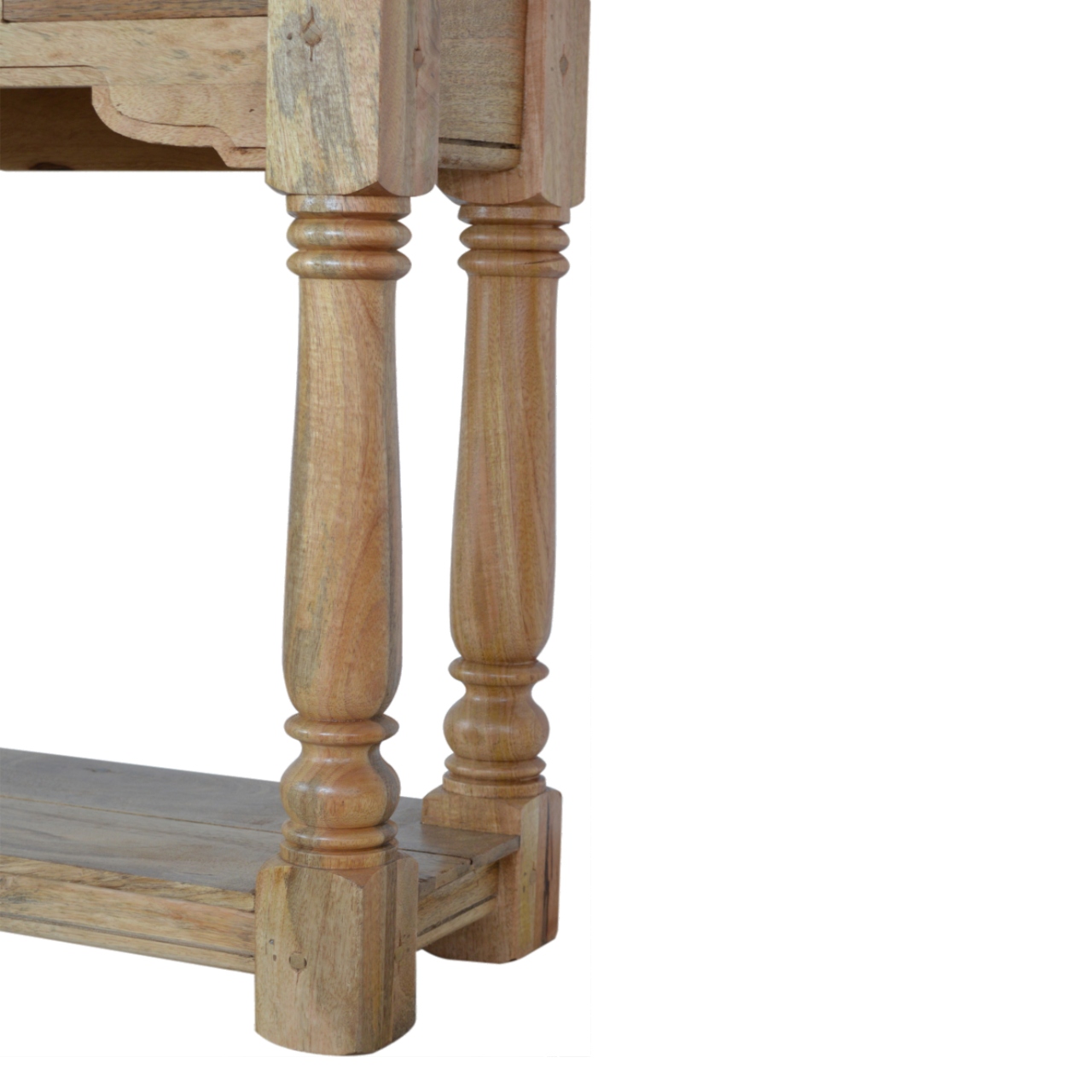 Solid Mango Wood Oak Finished Granary Royale 4 Drawer Console Table - Image 7