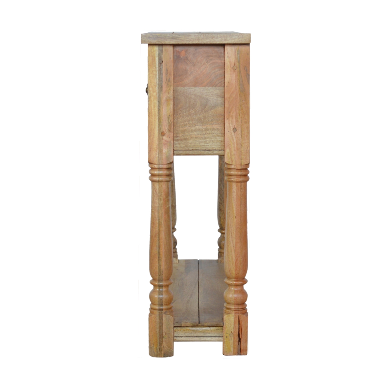 Solid Mango Wood Oak Finished Granary Royale 4 Drawer Console Table - Image 8