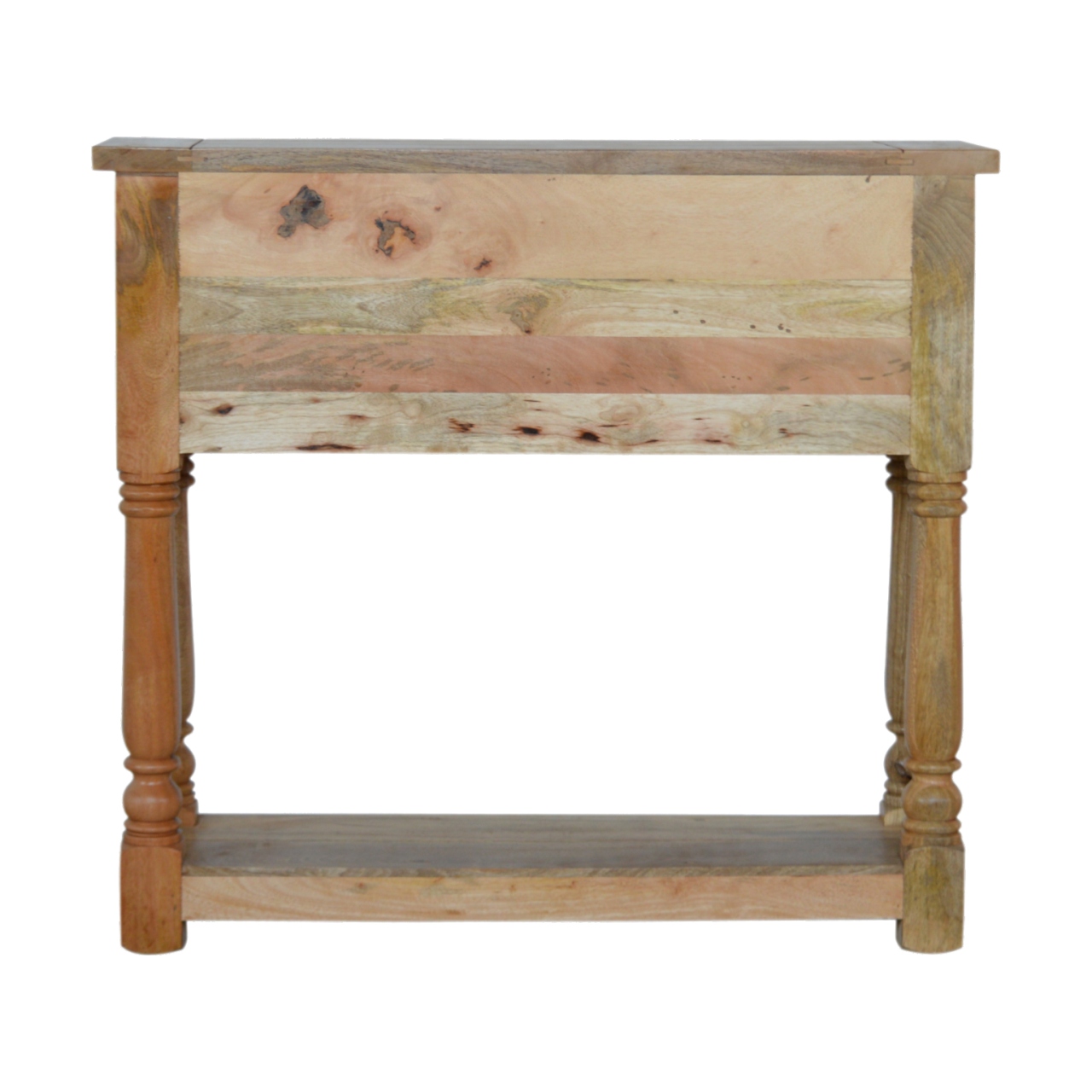 Solid Mango Wood Oak Finished Granary Royale 4 Drawer Console Table - Image 9