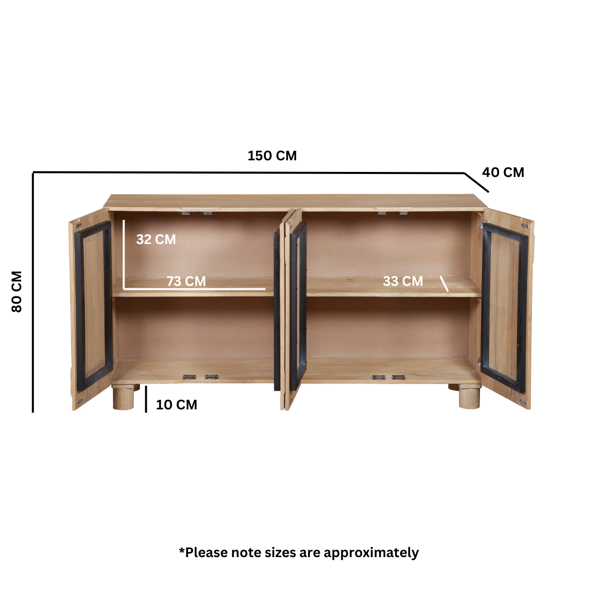 Austin Solid Wooden Extra Large Sideboard - Image 4
