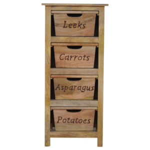 Solid Mango Wood Oak Finished Kitchen Cabinet