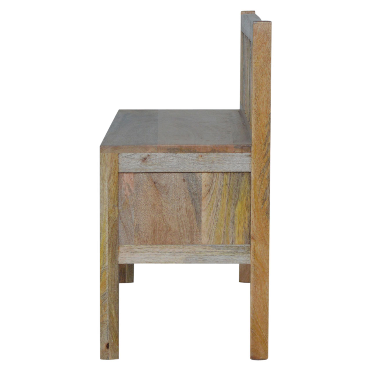 Solid Mango Wood His & Hers Carved Storage Bench - Image 8
