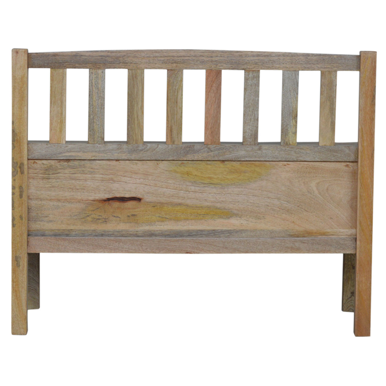 Solid Mango Wood His & Hers Carved Storage Bench - Image 11