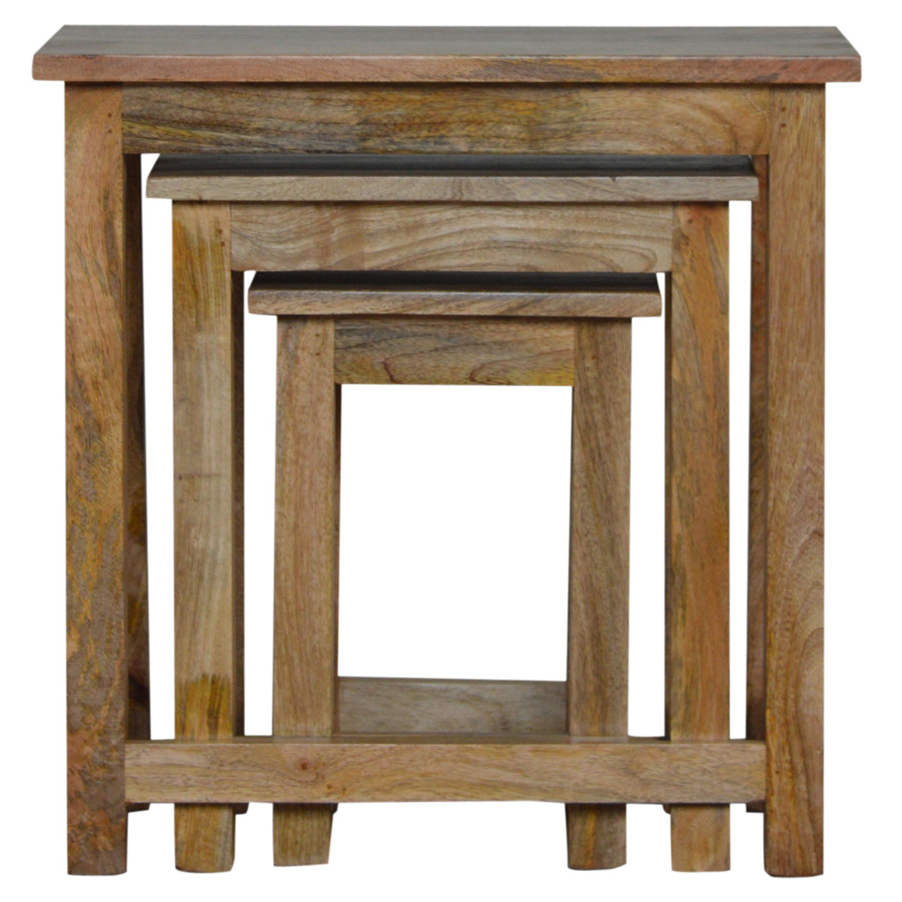 Solid Mango Wood Country Solid Wood Stool Set of 3