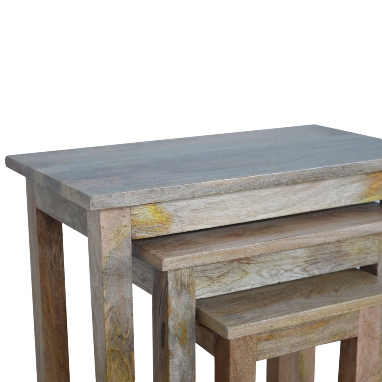 Solid Mango Wood Country Solid Wood Stool Set of 3 - Image 6