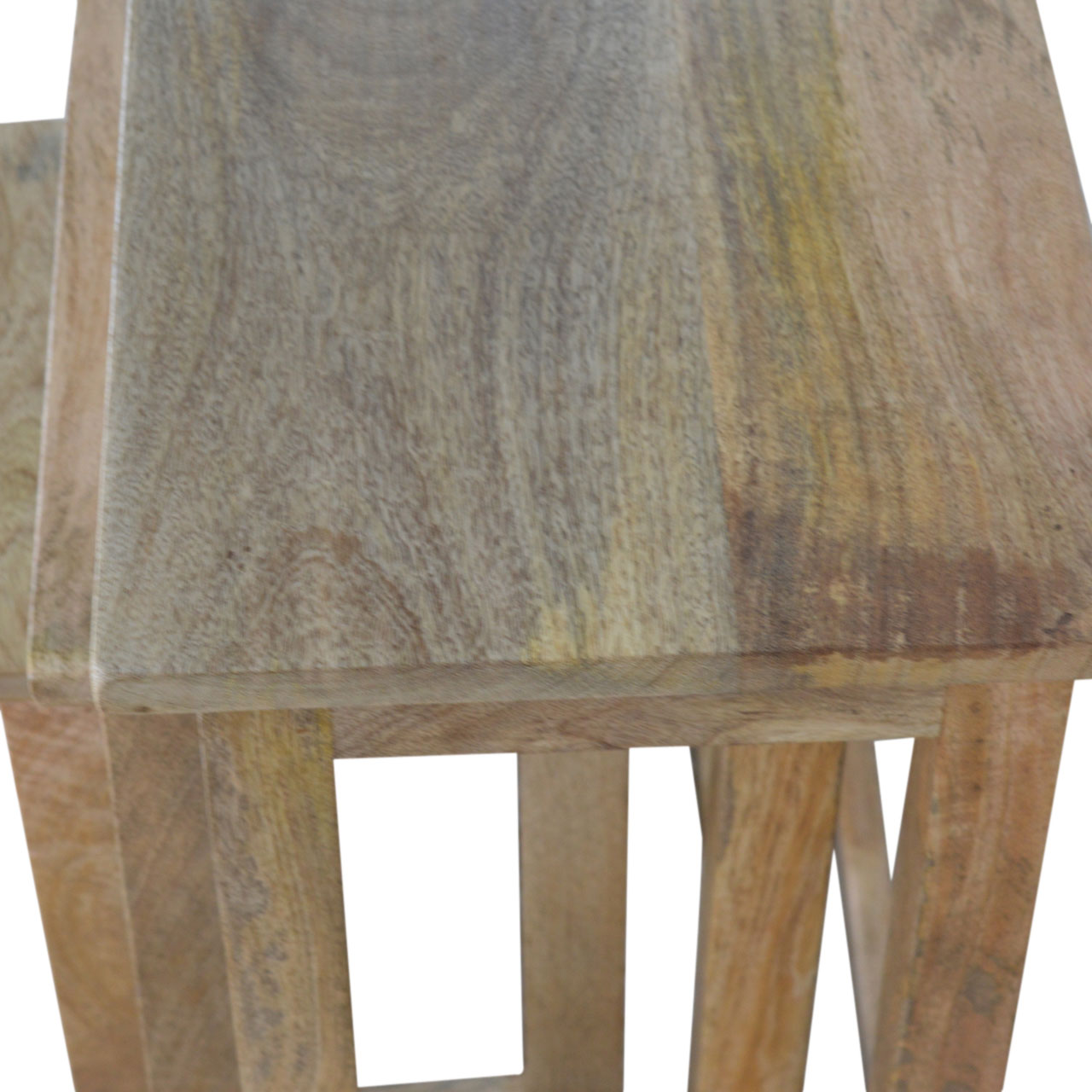 Solid Mango Wood Country Solid Wood Stool Set of 3 - Image 3