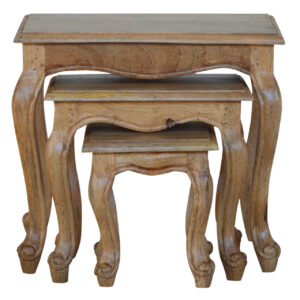 Solid Mango Wood French Style Nesting Stools