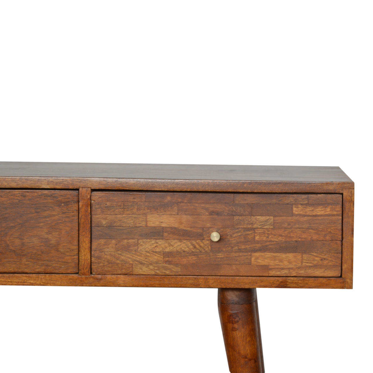 Solid Mango Wood Chestnut Finished 3 Drawer Assorted Console - Image 4
