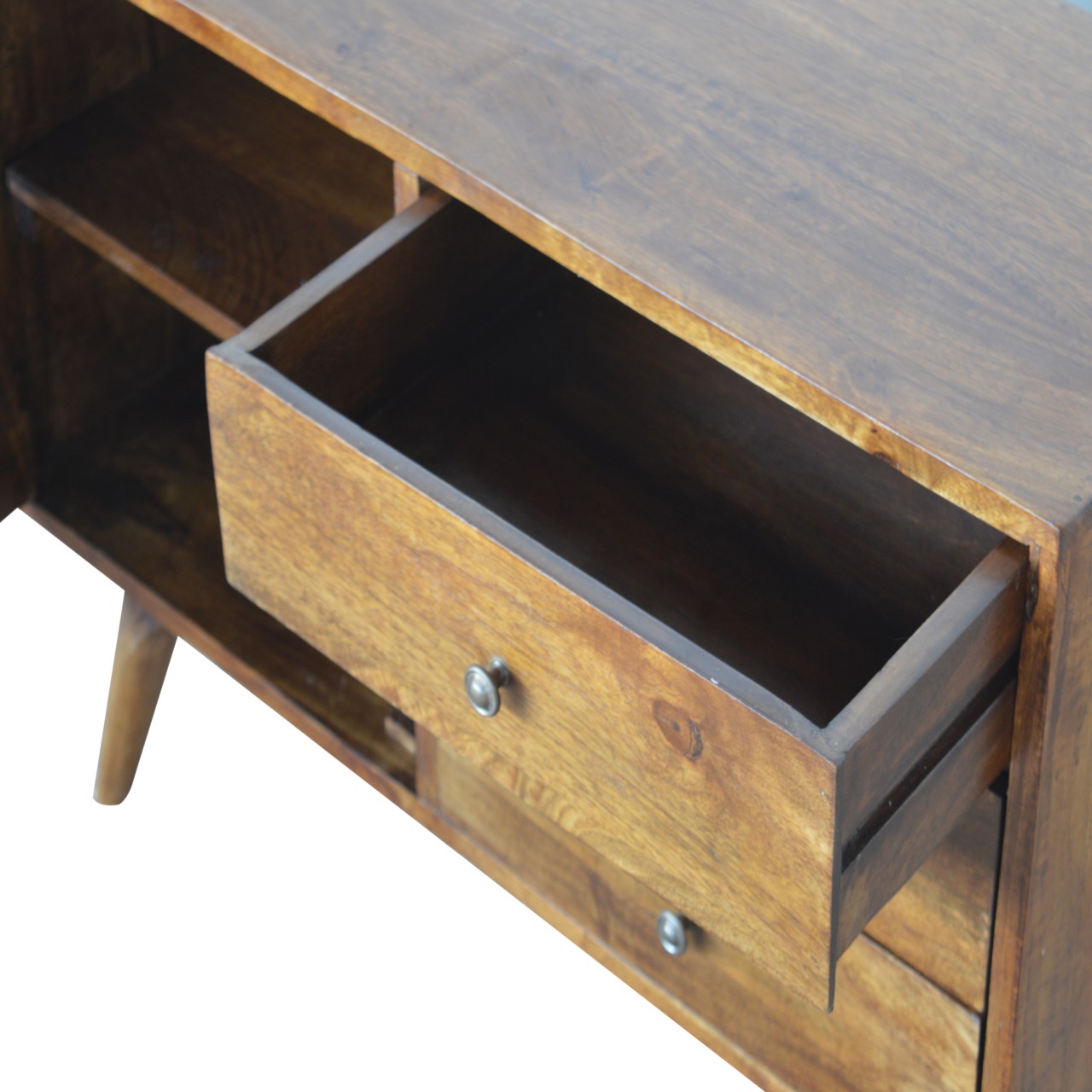 Solid Mango Carved Chestnut Storage Cabinet/Sideboard - Image 4