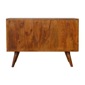 Solid Mango Carved Chestnut Storage Cabinet/Sideboard