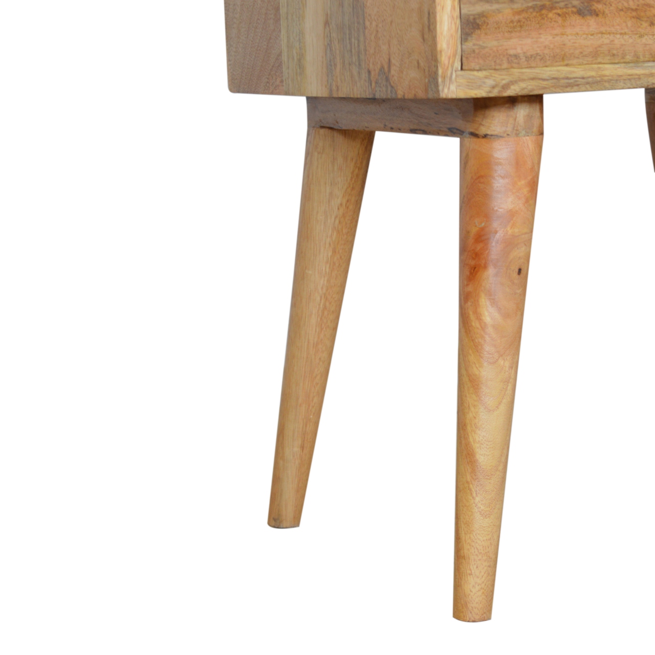 Solid Mango Wood Open Slot Bedside with White Top - Image 6