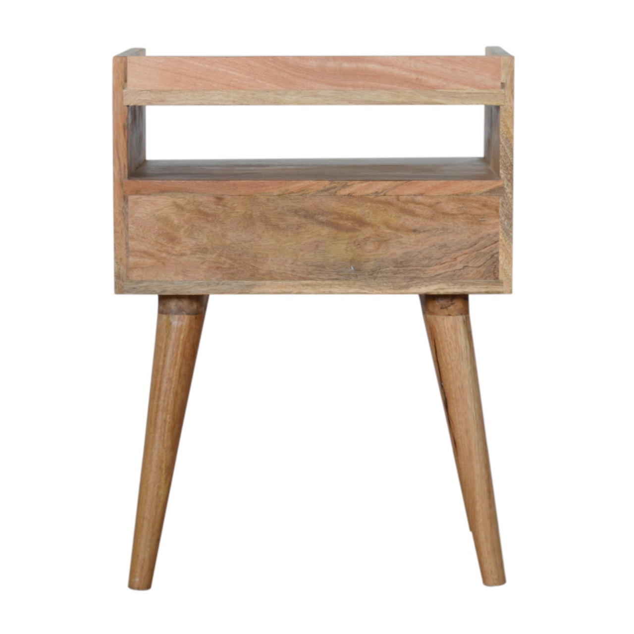 Solid Mango Wood Open Slot Bedside with White Top - Image 9