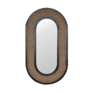 Solid Mango Wood Larissa Carbon Black Mirror