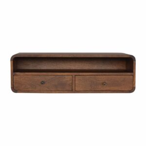 Solid Mango Wood Floating Chestnut Open Console