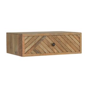 Solid Mango Wood Mango Wood Floating Line Carved Bedside