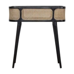 Solid Mango Wood Larissa Carbon Black Tray Table