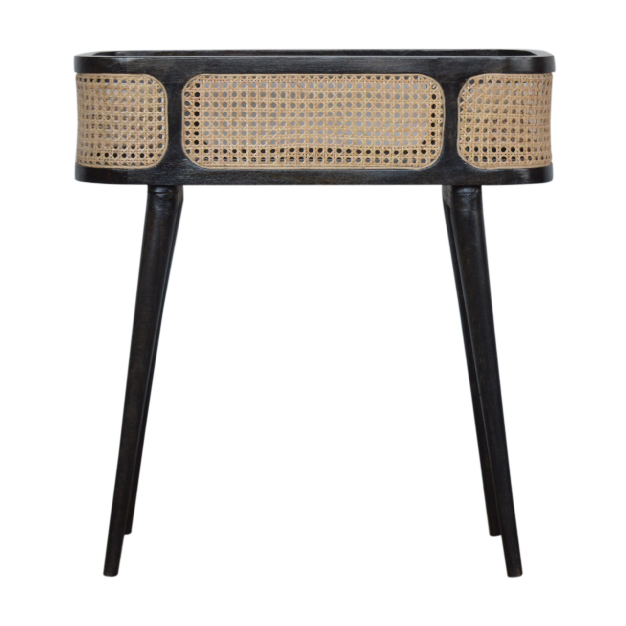 Solid Mango Wood Larissa Carbon Black Tray Table