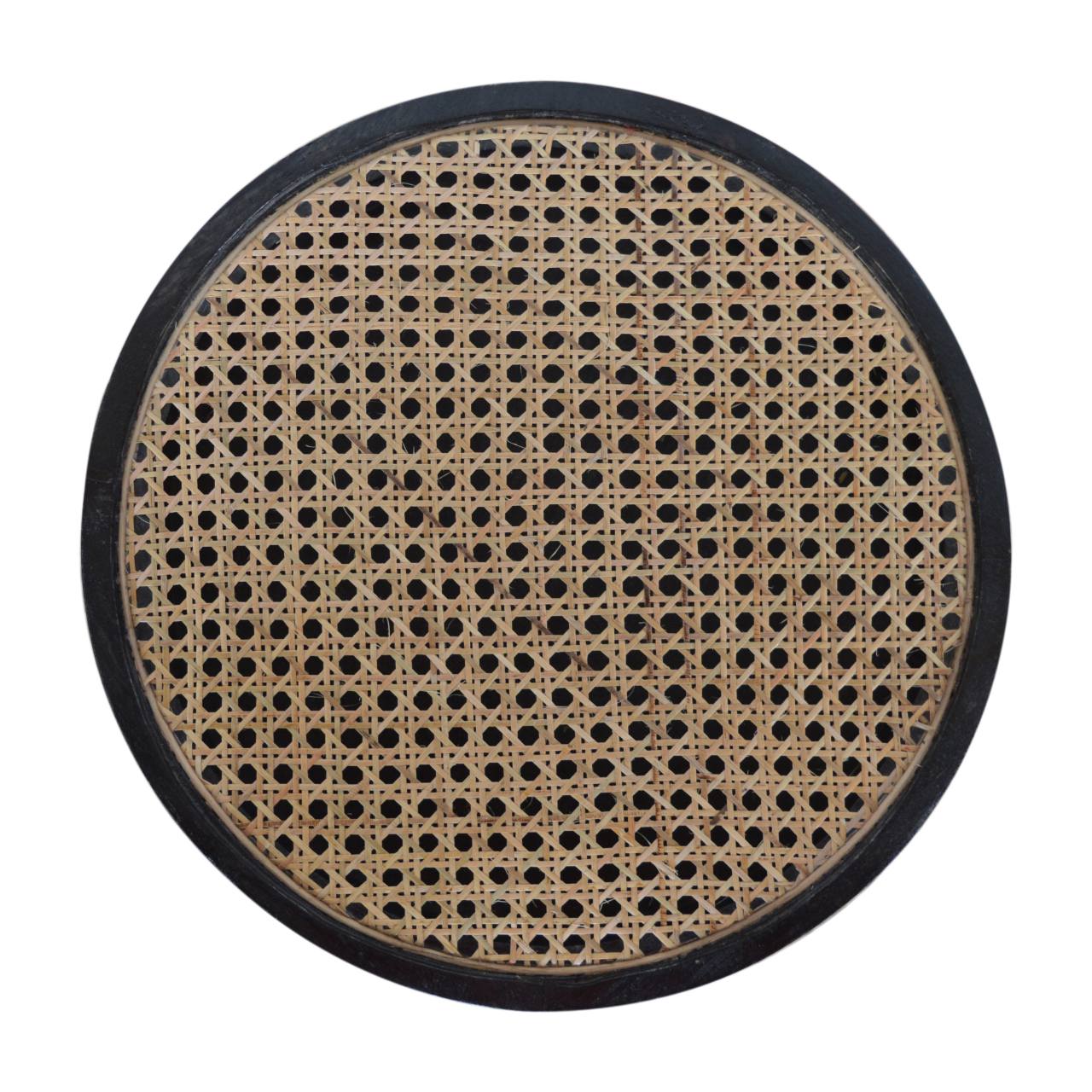 Solid Mango Wood Carbon Black Rattan End Table - Image 5
