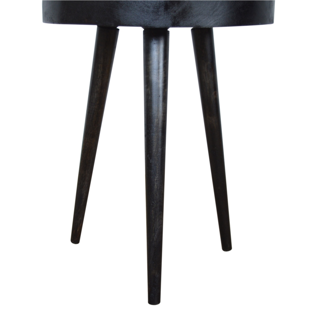 Solid Mango Wood Carbon Black Rattan End Table - Image 8