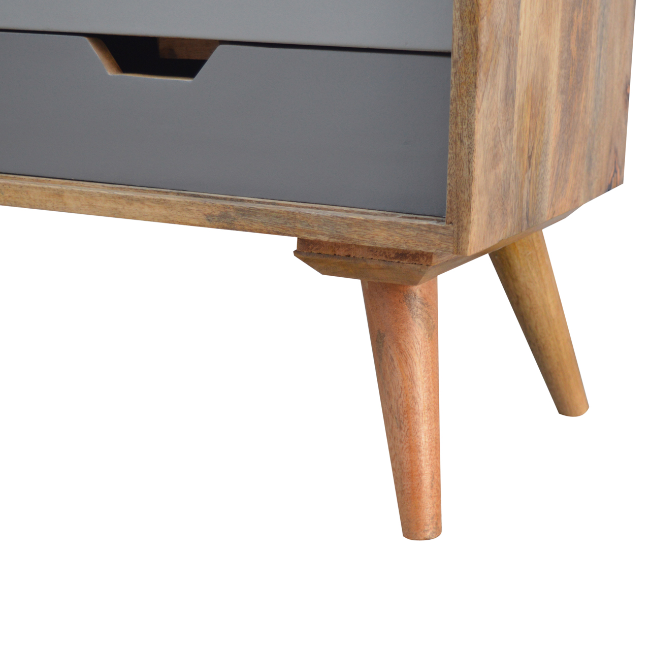 Solid Mango Wood Graduated Two Tone 4 Drawer 1 Door Cabinet - Image 6