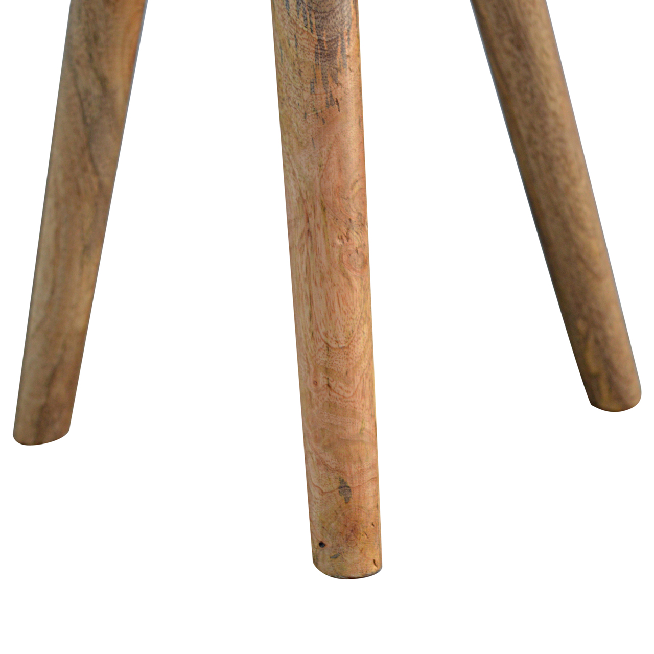 Solid Mango Wood Triangular Accent Tripod Stool - Image 2