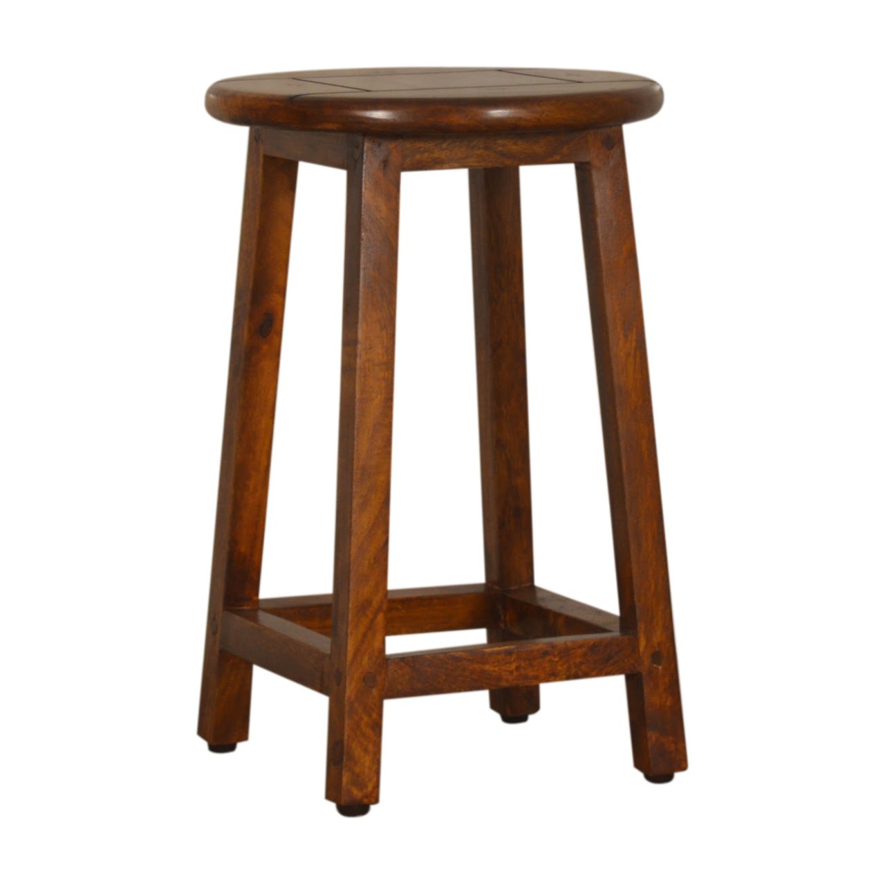 Solid Mango Wood Chestnut Finished Mango Wood Extending Breakfast Bench and 2 Stool Set - Image 9