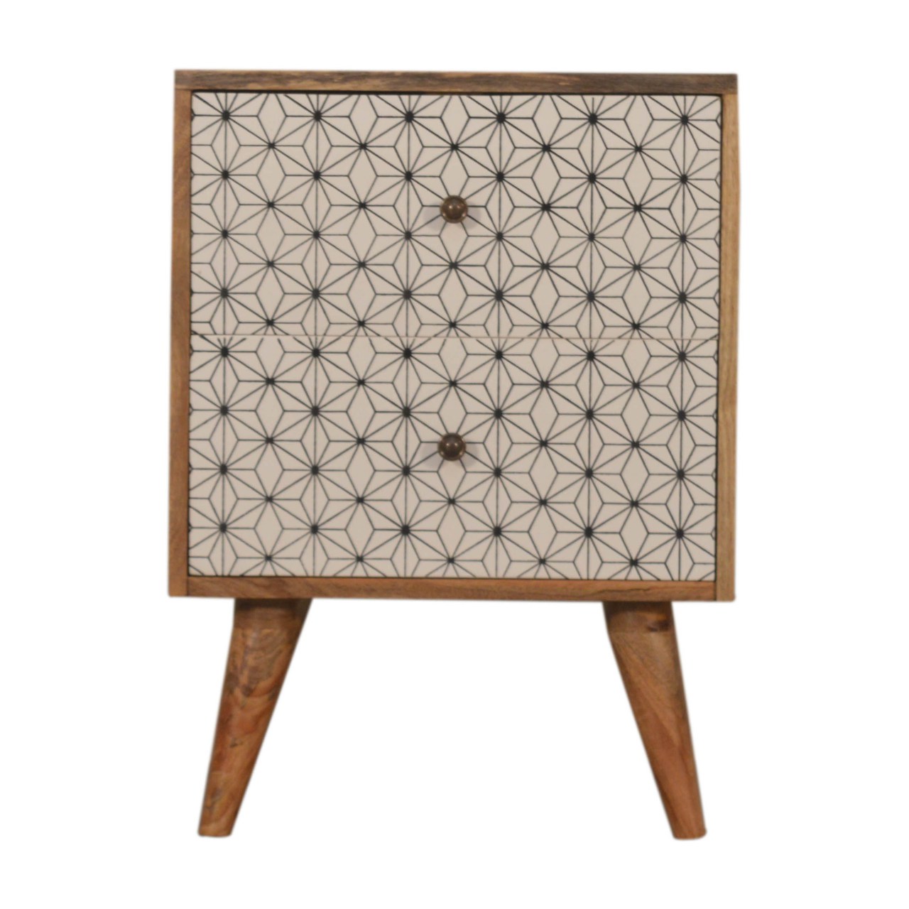 Solid Mango Wood Prima 2 Drawer Bedside