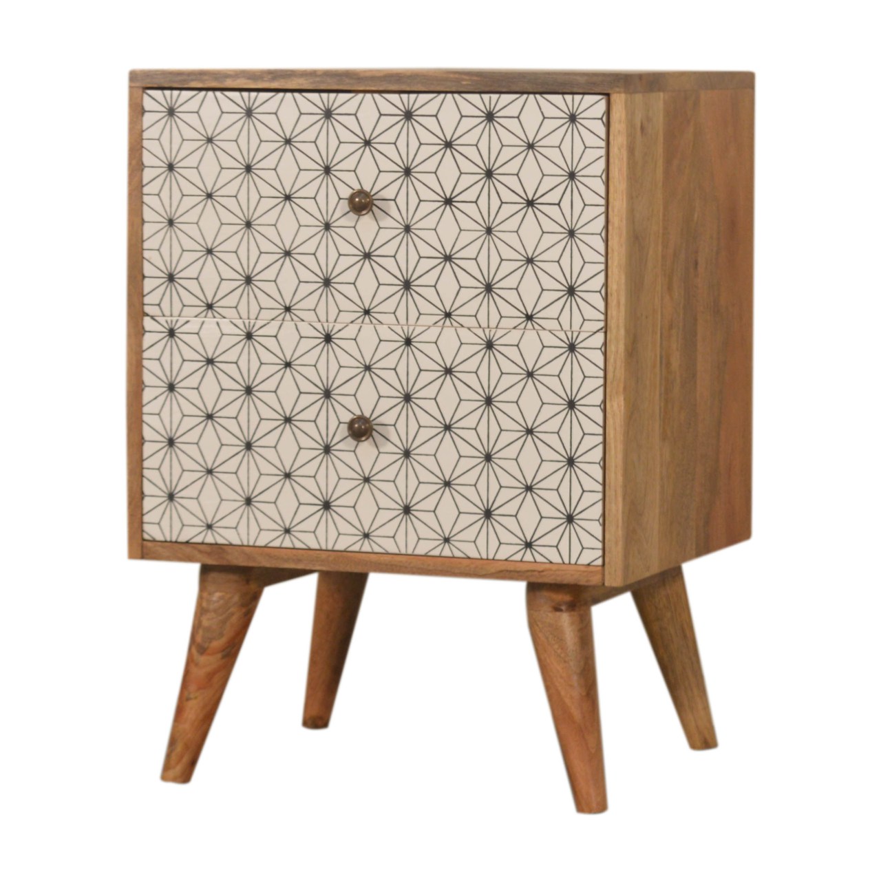 Solid Mango Wood Prima 2 Drawer Bedside - Image 2