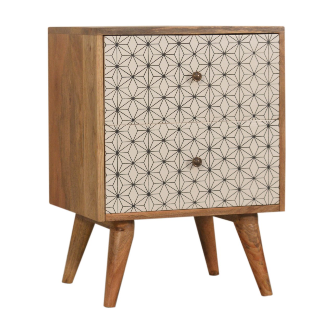 Solid Mango Wood Prima 2 Drawer Bedside - Image 3
