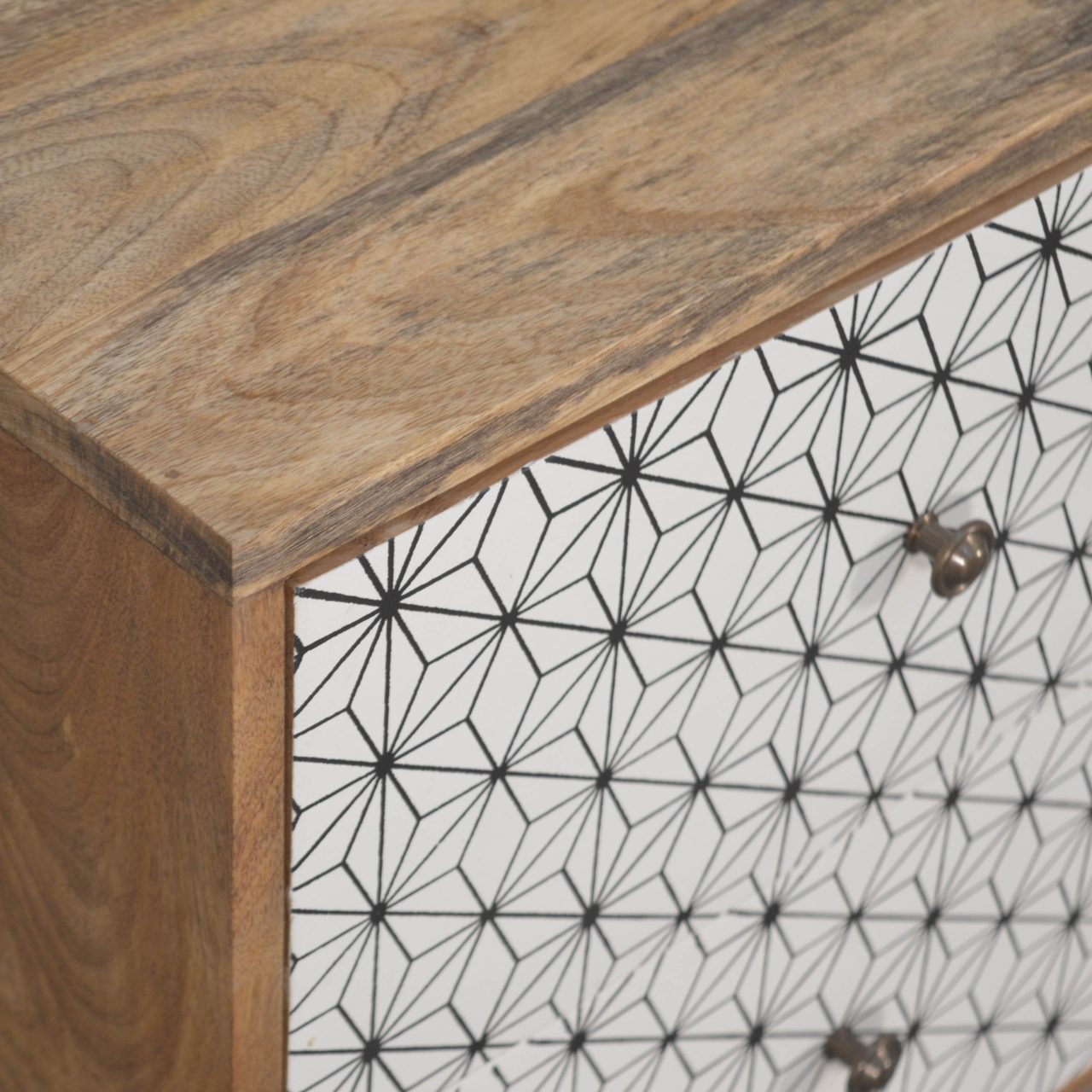 Solid Mango Wood Prima 2 Drawer Bedside - Image 5