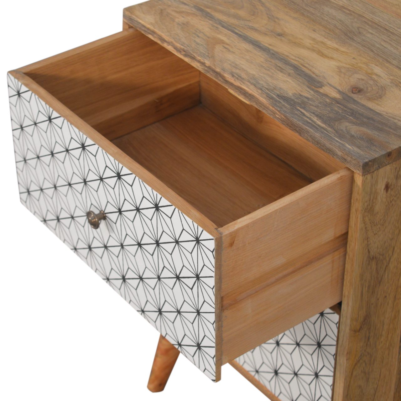 Solid Mango Wood Prima 2 Drawer Bedside - Image 8
