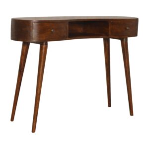 Solid Mango Wood Chestnut Wave Writing Desk