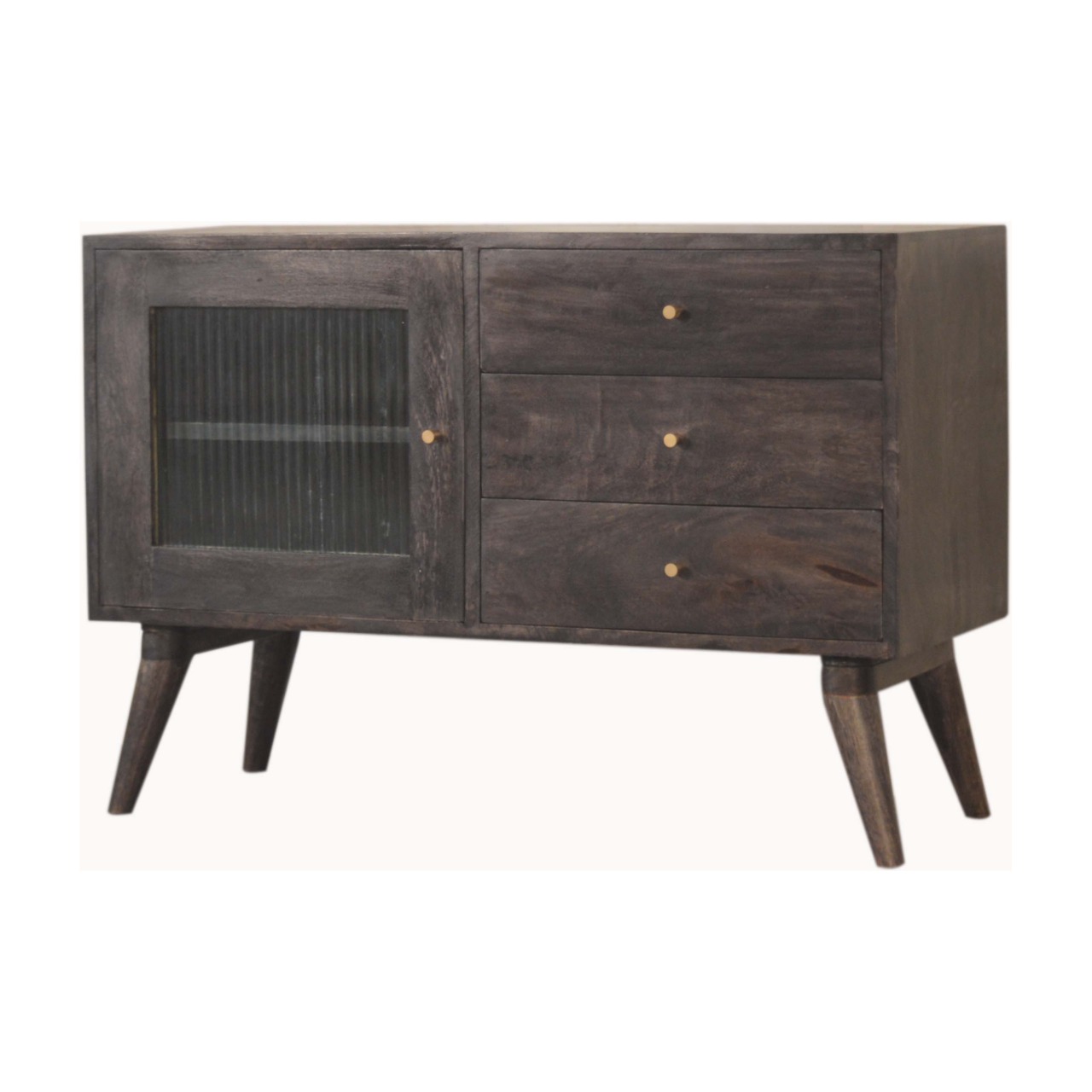 Solid Mango Wood Havana Cabinet with 3 Drawers - Image 2