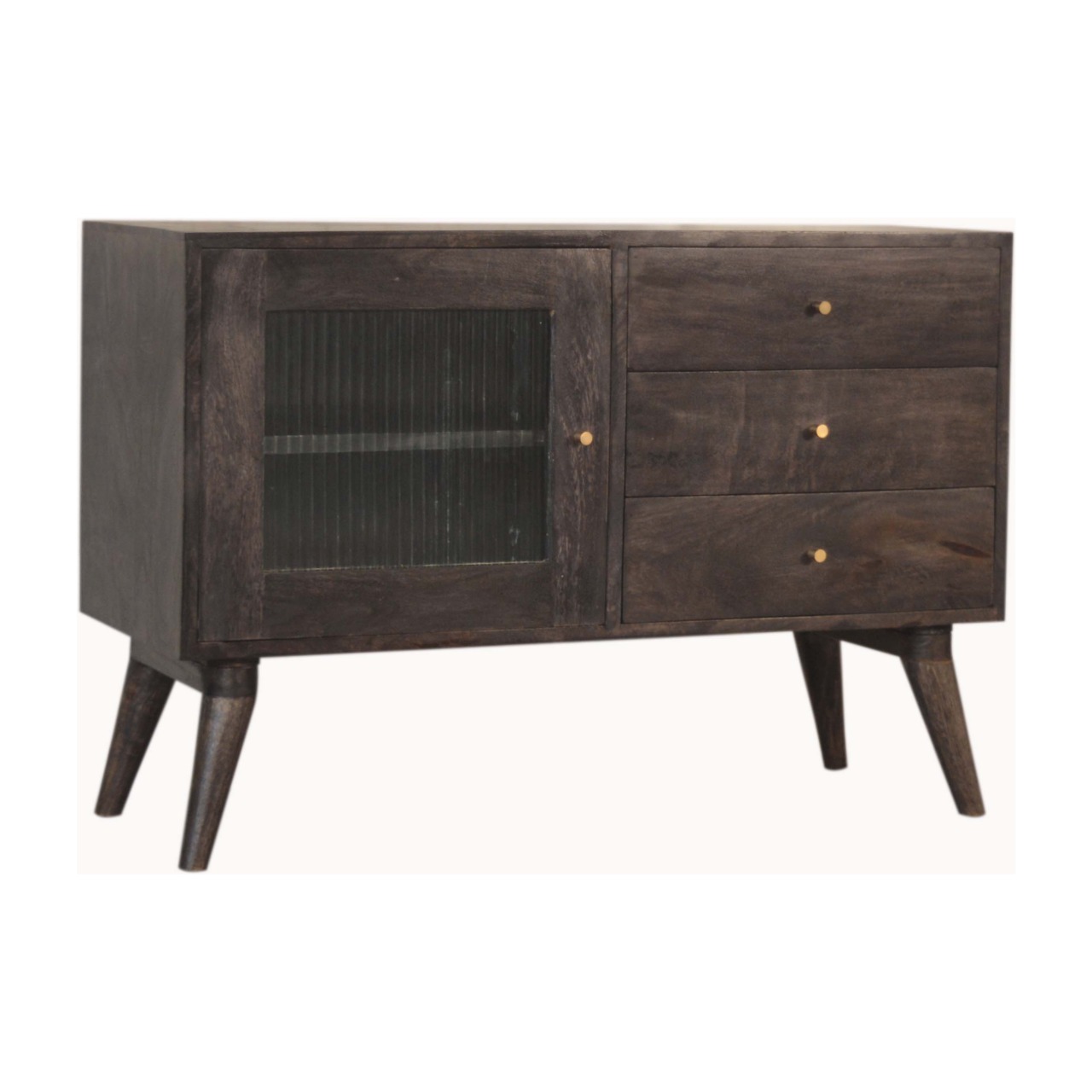 Solid Mango Wood Havana Cabinet with 3 Drawers - Image 3