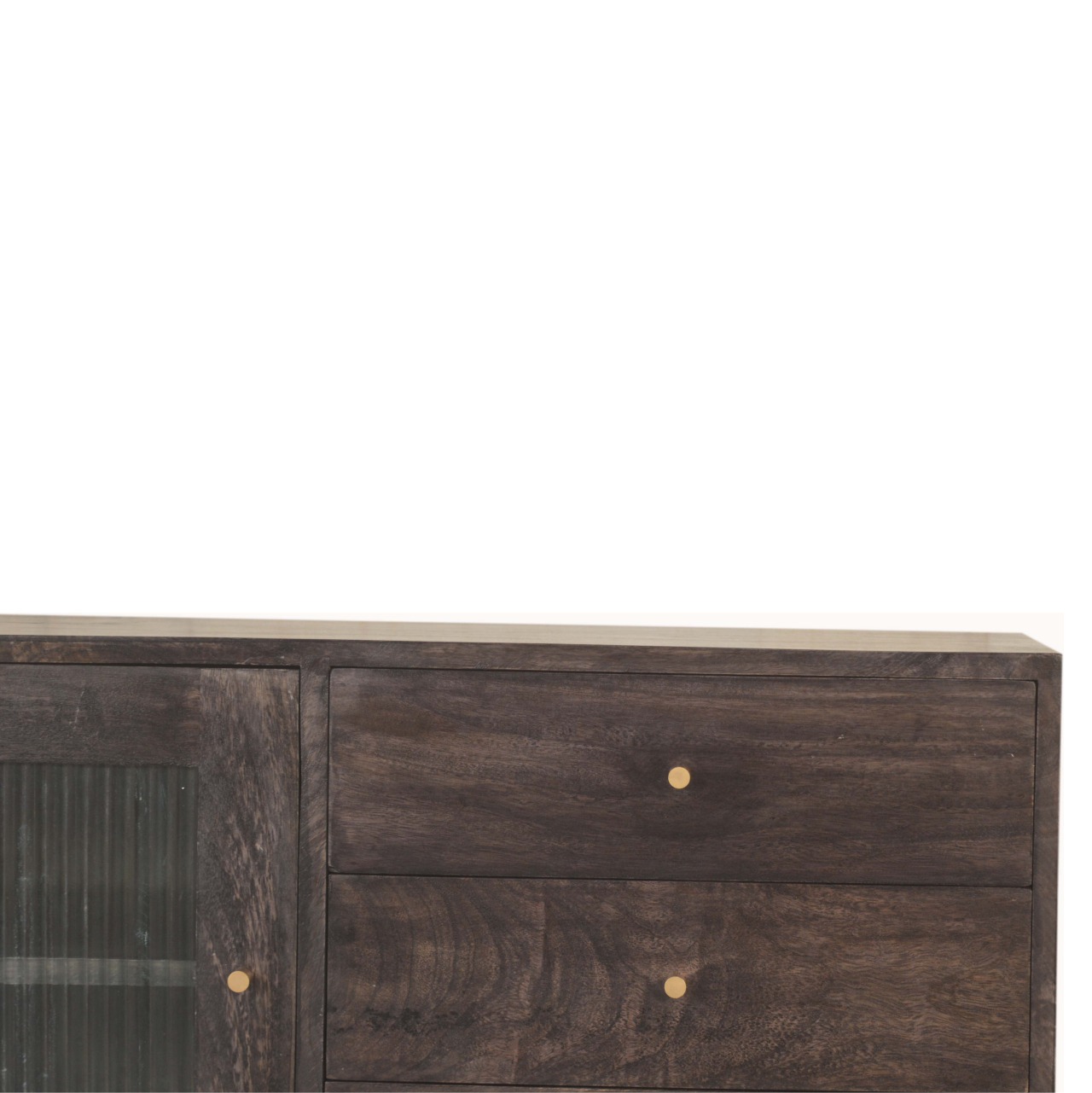 Solid Mango Wood Havana Cabinet with 3 Drawers - Image 4