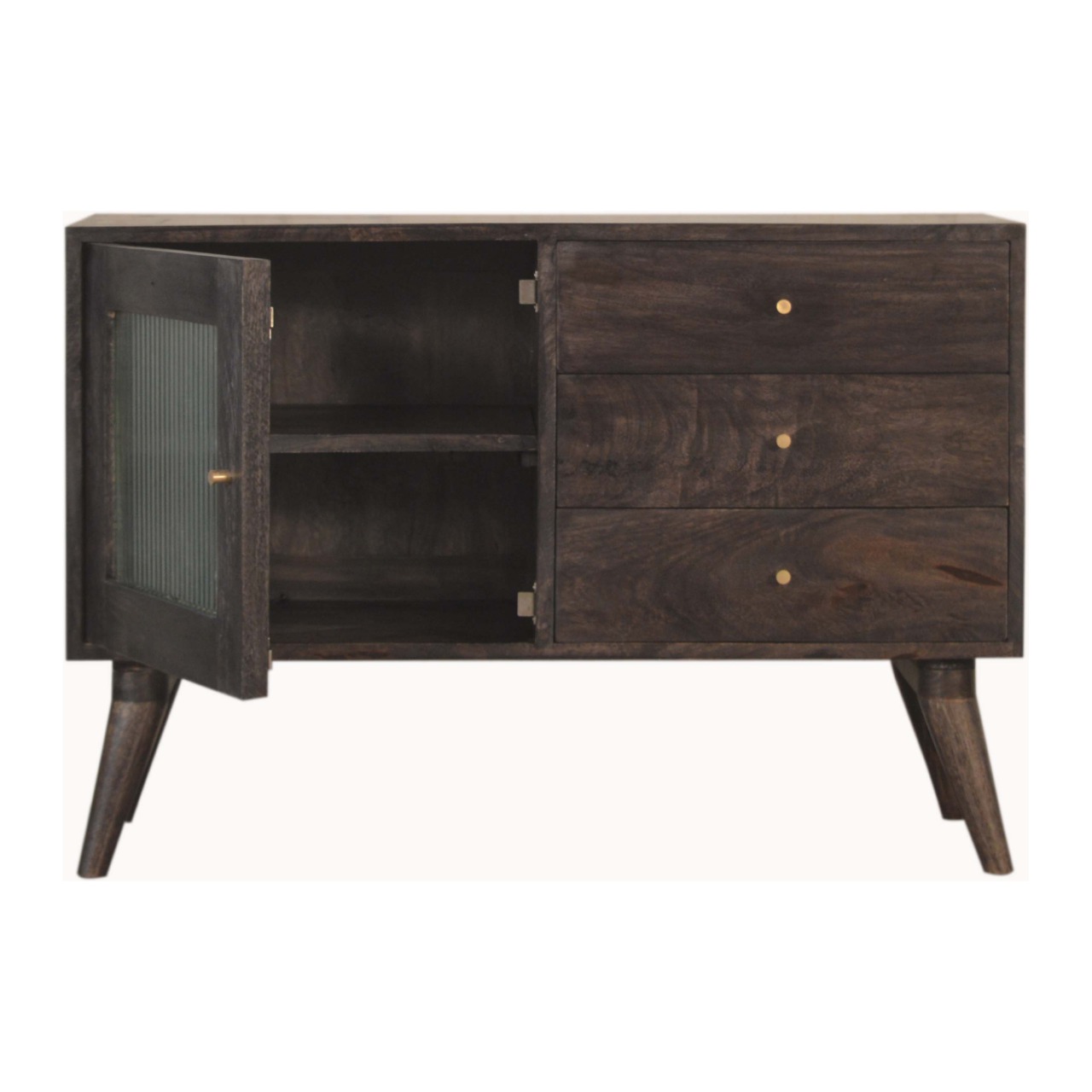 Solid Mango Wood Havana Cabinet with 3 Drawers - Image 5