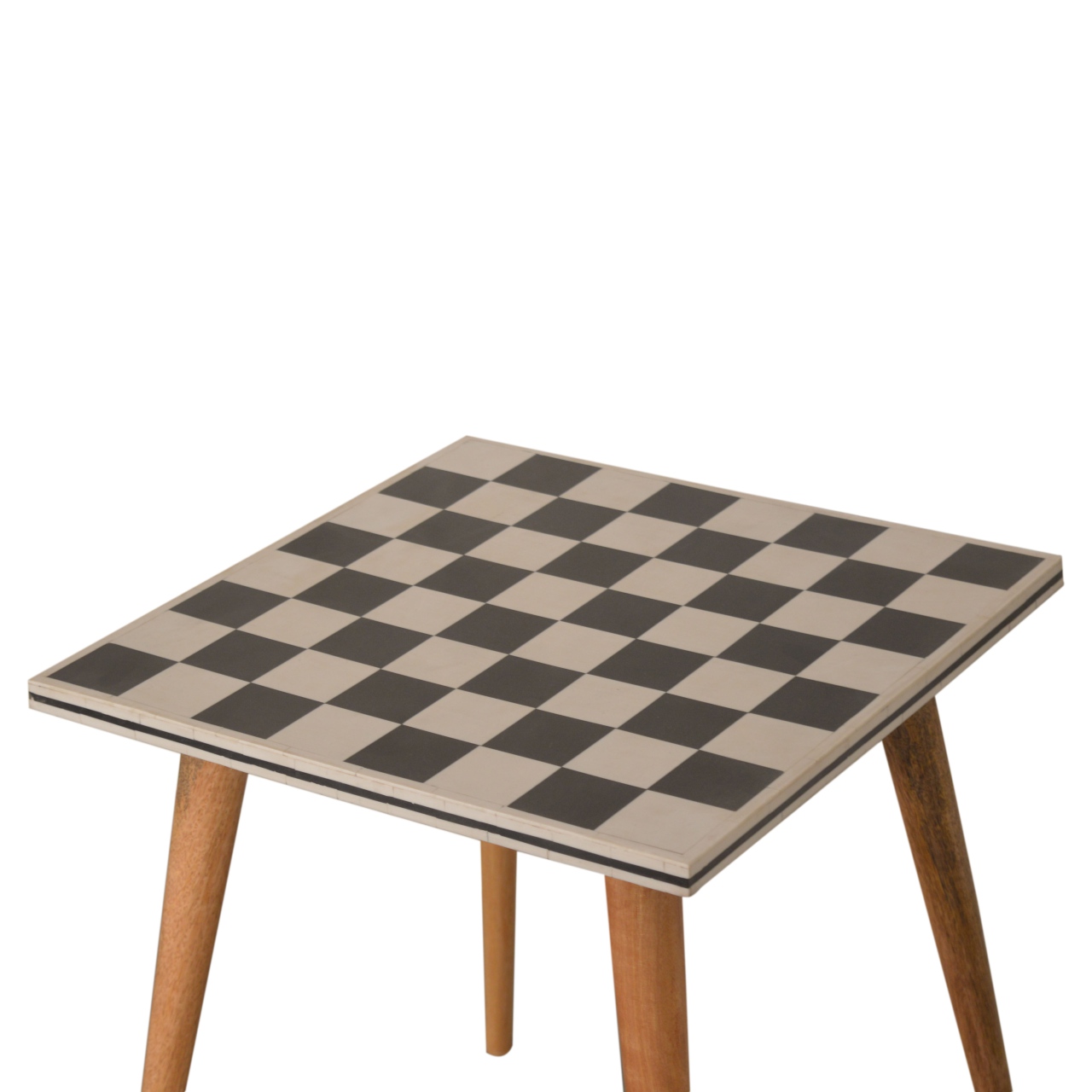 Solid Mango Wood Checkered End Table - Image 4
