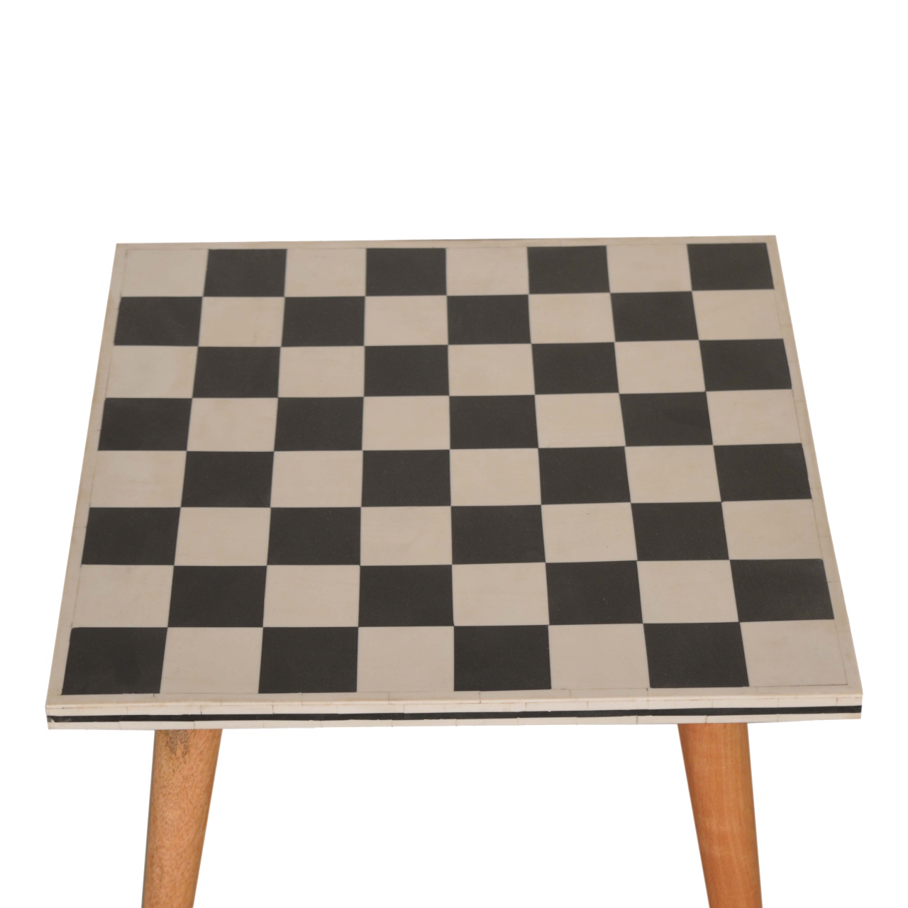Solid Mango Wood Checkered End Table - Image 8