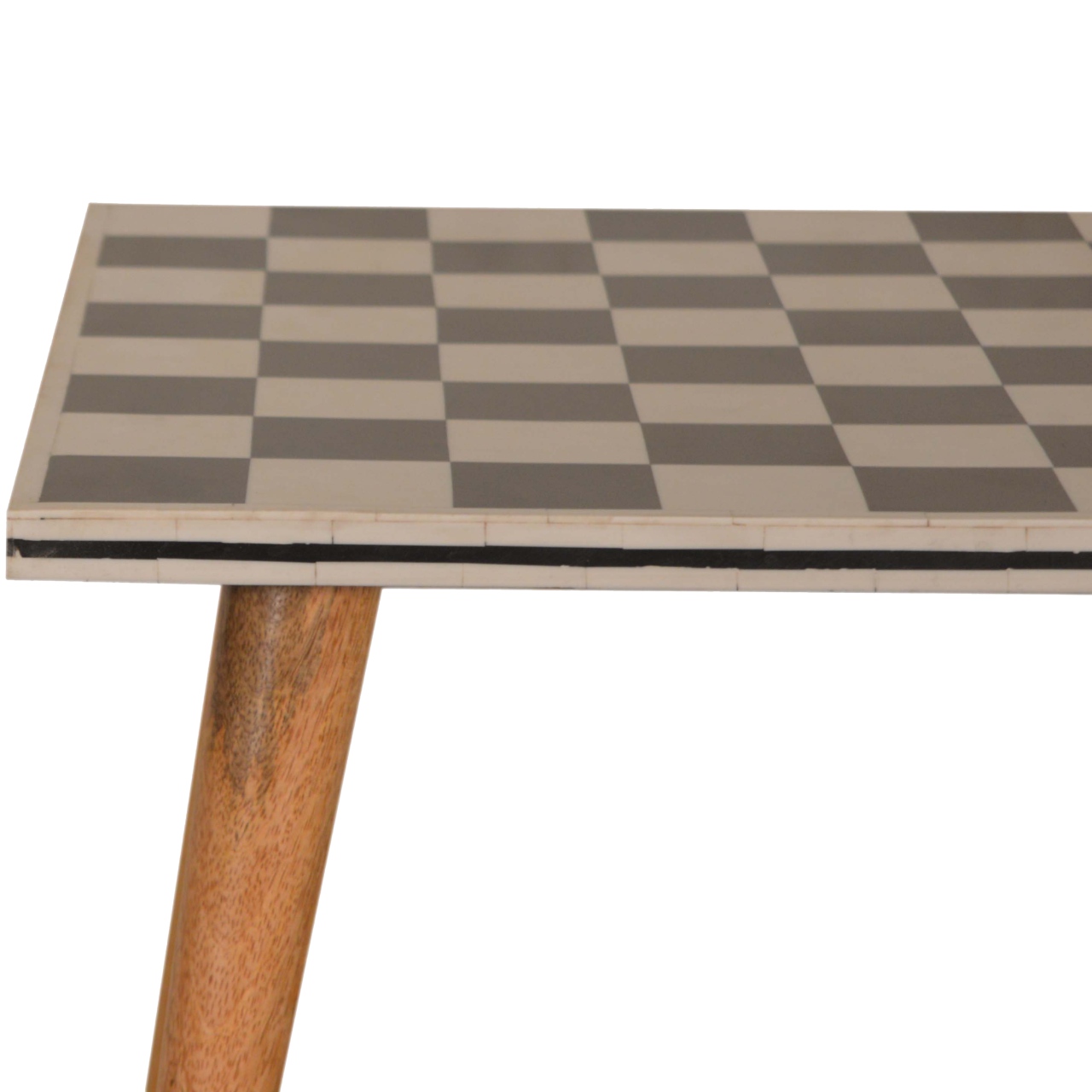 Solid Mango Wood Checkered End Table - Image 5