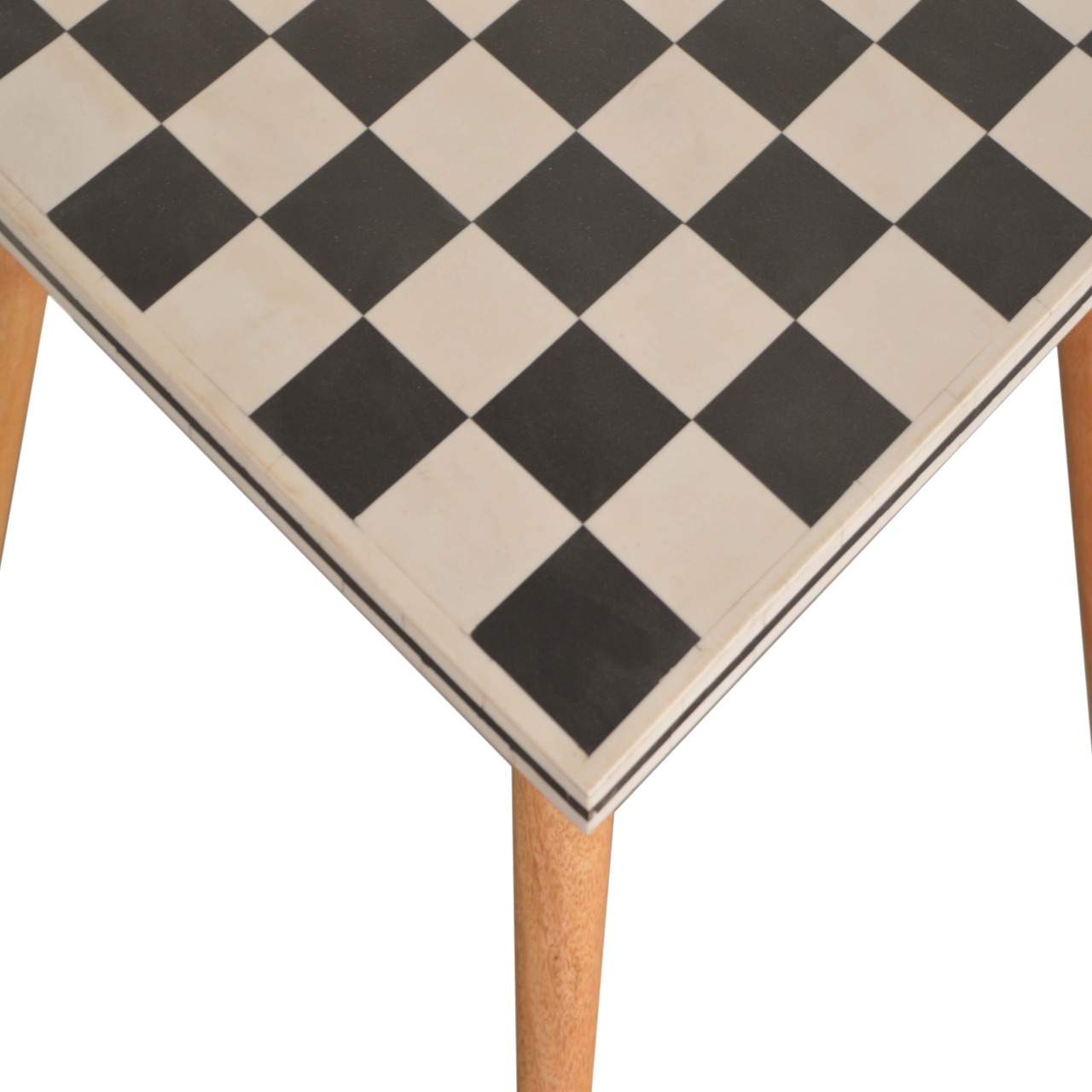 Solid Mango Wood Checkered End Table - Image 6