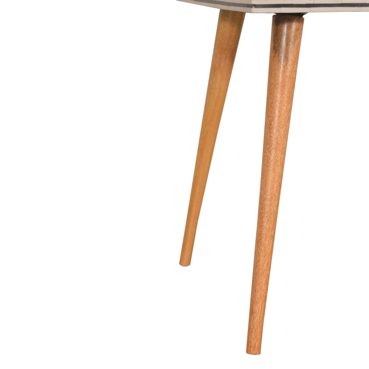 Solid Mango Wood Checkered End Table - Image 7