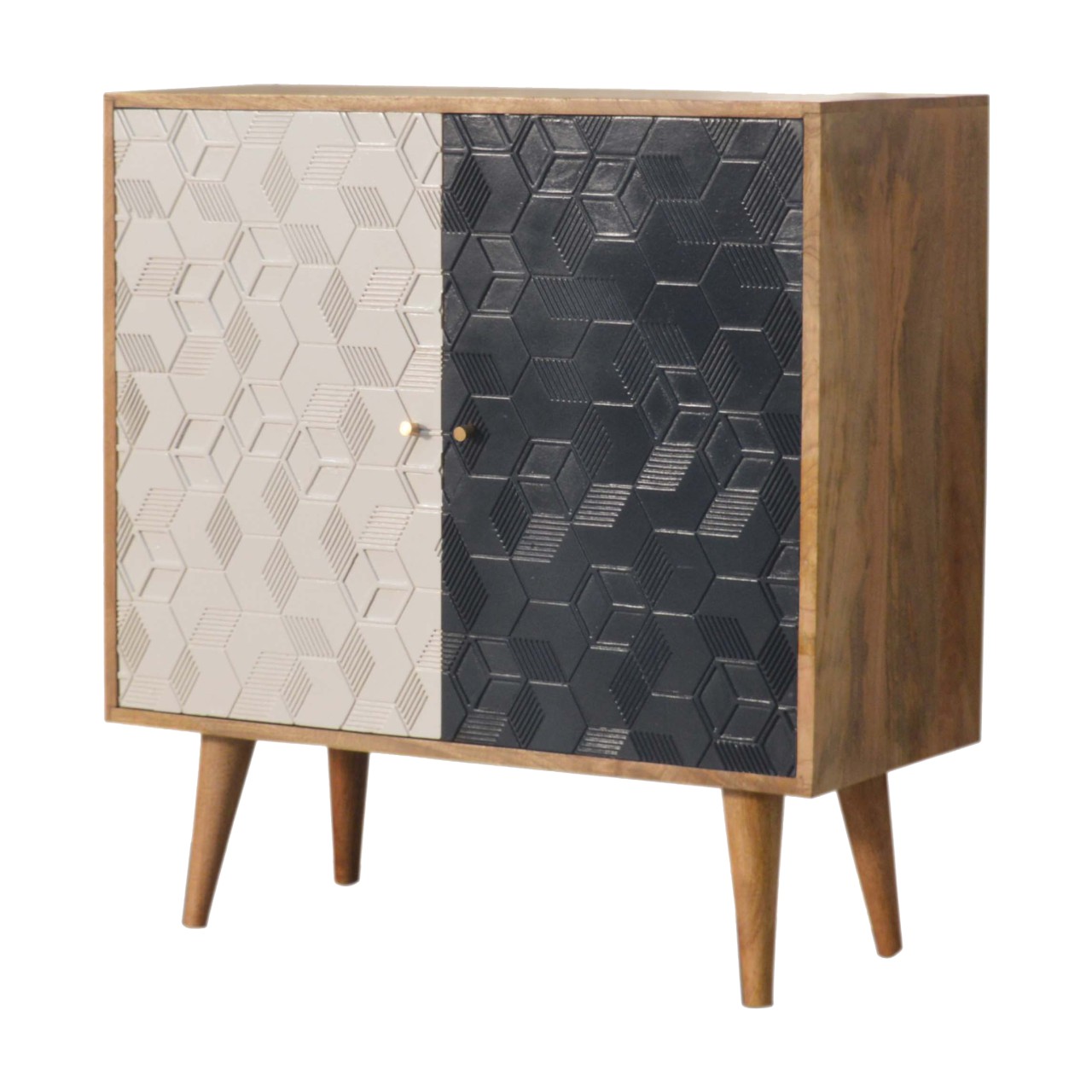 Solid Mango Wood Acadia White and Navy Cabinet - Image 3