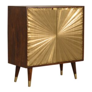Solid Mango Wood Manila Gold Cabinet